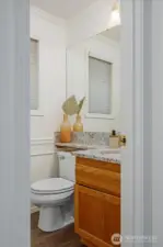 Half bath off entry