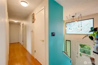 Upstairs hallway to bedrooms.