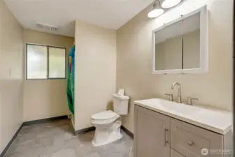large .75 bathroom on lower level