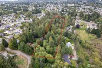 From 120th Ave SE at lower left of photo looking North to Frontage on Kent Kangley