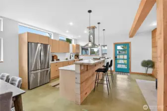 Kitchen featuring custom cabinets.