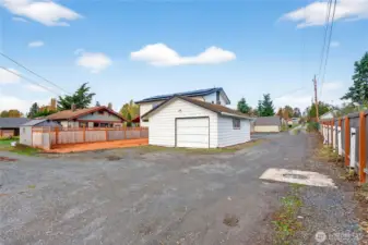 Alley view of the property looking North.
