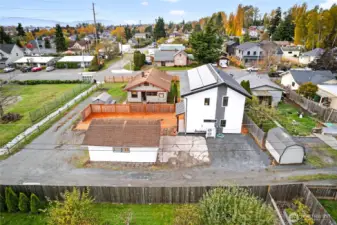 Arial view of the property from the East looking West.