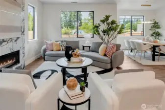 Bright and open living space (model home lot 1A, colors may vary)