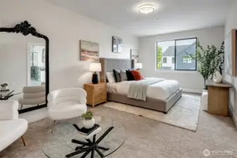 GIANT Primary bedroom- room for reading nook (model home lot 1A, colors may vary)