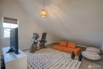 Upstairs bonus room the ideal workout room, craft room, office or play room.