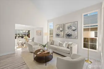 This traditional Camwest floor plan has a great flow, with rooms opening onto the next to allow comfort in entertaining but provides separation when desired.