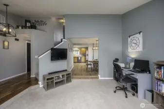 Vaulted ceilings add to spacious feel in this area