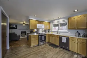 Large kitchen with some modern appliances