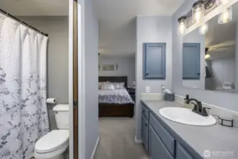 isolated toilet and shower