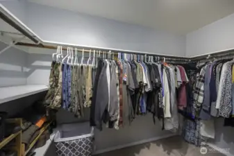 Large walk in primary closet