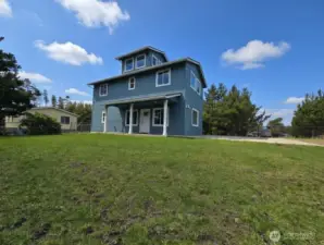 Newly planted front lawn