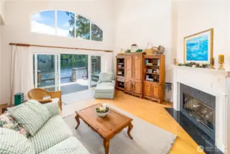 Relax and stay cozy all year by the gas fireplace