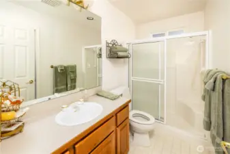 Large bathroom on second story.