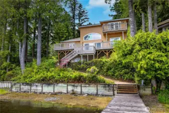 Shielded by trees for privacy.