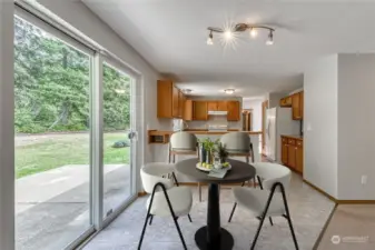 Breakfast nook and kitchen.