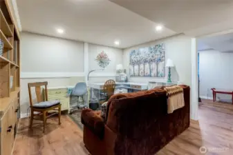 Finished rec room in basement