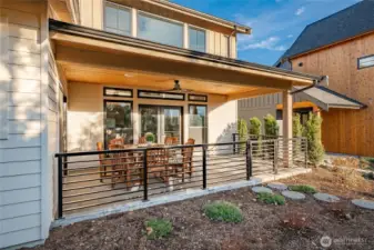 Patio is plumbed with natural gas for an outdoor BBQ. Never deal with propane tanks again!