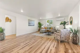 Luxury vinyl plank throughout. Energy efficient ductless mini splits for heat and a/c