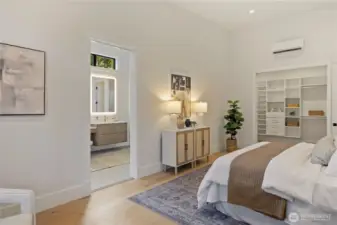 upstairs Primary suite with incredible walk in closet and full spa bath