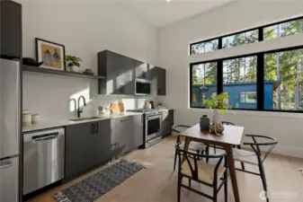 upstairs 2nd kitchen and guest suite with a separate entrance