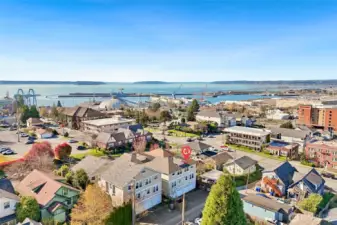 Stunning neighborhood & water views from elevated position