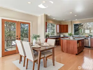 Dining area and entry to the main deck.