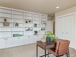 Lovely built in bookcases.