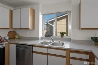 Kitchen has lots of countertop space