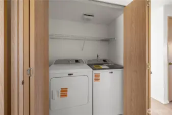 Utility Area with new Washer & Dryer in the Hallway, between the two bedrooms and across from the Main Full Bathroom