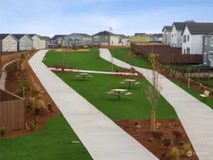 Phase three community park features play structure, benches and trails!