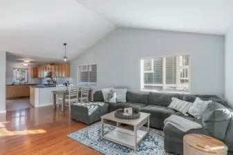 Vaulted ceilings with great bright windows