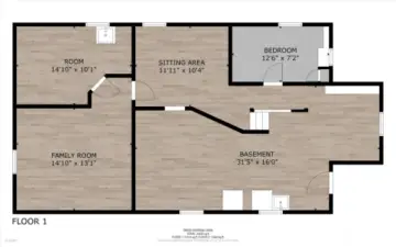 Lower level floor plan. Future expansion potential! Large footprint!