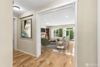 Entry hall and sweeping hardwood floors