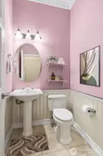 Powder bath with pedestal sink