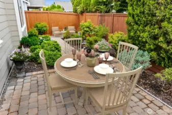 Stone patio and garden space