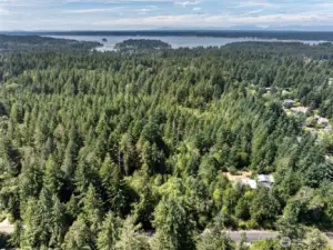 Aerial view of Parcel A & Parcel B (listed separately).  Parcel A is 1.55 acres with roughly 174 feet of road frontage.  Parcel B is 2.47 acres, mostly level. Can be bought separately or together for an estate setting.