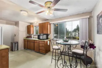 Kitchen area with eating space.