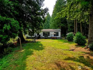 Main home with lake behind