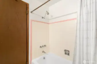 New lighting, paint and refinished tub.