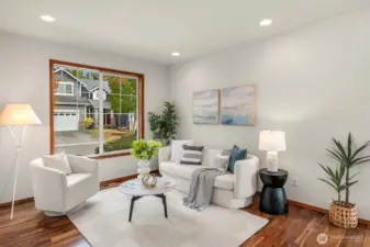 Lovely formal living room welcome you to this sun-drenched home!