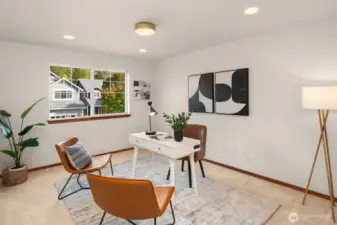Upstairs offers a spacious loft, could be media room, office, gym, or enclose as another bedroom, so much flexibility!