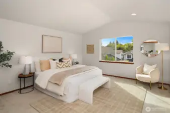 Amazing south facing primary bedroom.