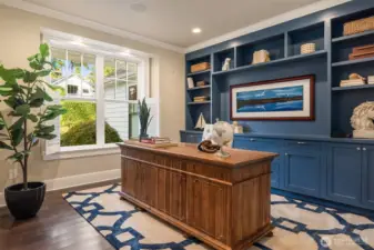 An oversized office is perfect for those working from home.