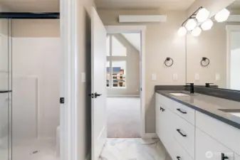 Primary ensuite pic for reference of like unit. 555 Northview is under construction.