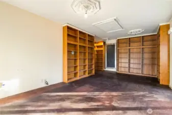 Library- the silver door is a secret room