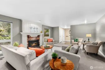 A view of the entry from the living room shows the expansive and flexible possibilities.  Find a home for your special style.