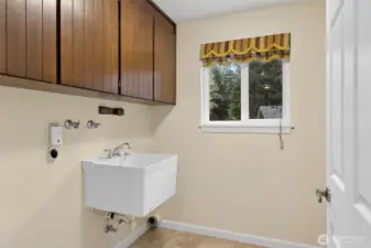 The large utility room with much appreciated laundry sink is ready for your favorite washer and dryer.