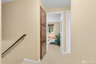 Above the family room and up from the main level entry is the 4bedroom, sleeping wing with extra storage, a full secondary bath and 3/4 bath off the primary bedroom.