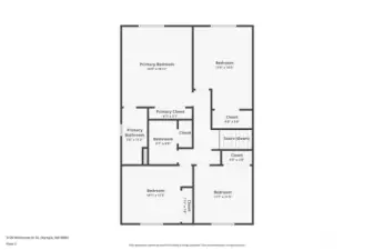 The upper level places the primary bedroom on the quieter corner of the home with a large second bedroom, and deep closet, ready for many uses, while the guest room, second bath and bedroom/den are private and separate.
